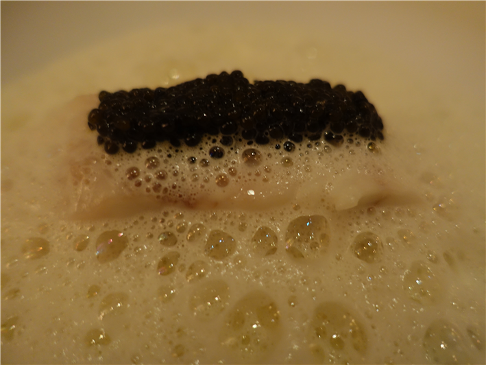 sea bass with caviar